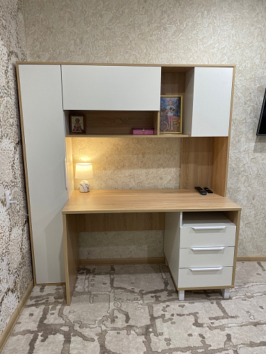 Компьютерный стол Комфорт 12.95 N дуб сонома / сатин фото покупателя 34