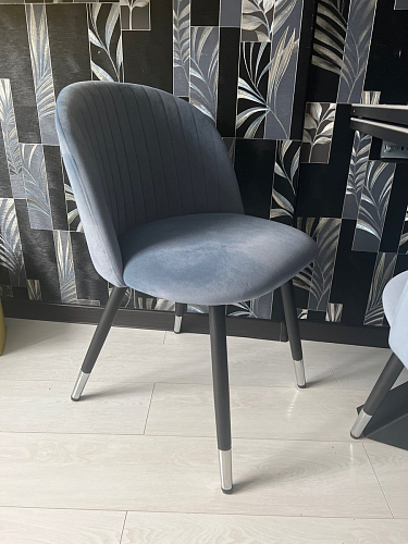 Стул на металлокаркасе Gabi 1 light blue / black / gold фото покупателя 184