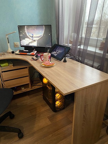 Письменный стол СПм-25 левый дуб сонома фото покупателя 62