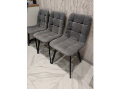 Стул на металлокаркасе Чилли синяя ткань / белый фото покупателя 376