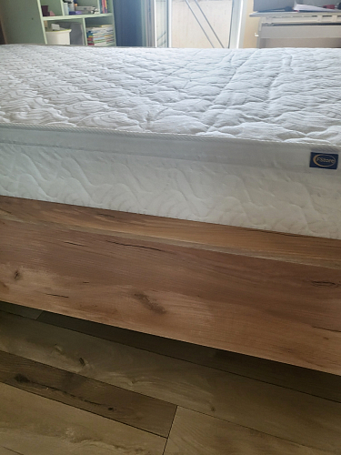 Двуспальная кровать Клауд 160х200 парящая дуб крафт золотой / антрацит фото покупателя 201