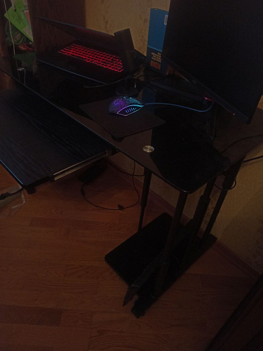 Компьютерный стол Vesta черное стекло фото покупателя 4