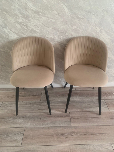 Стул на металлокаркасе Gabi dark beige / black / silver фото покупателя 136