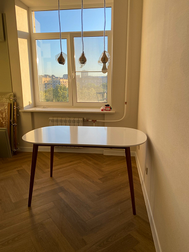 Стол обеденный Max/Макс 140 х 80 х 75 см белый / коричневый фото покупателя 2