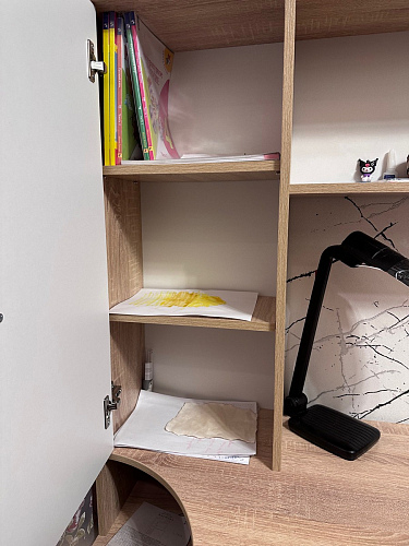 Компьютерный стол КСТ-16 левый дуб сонома / белый фото покупателя 117