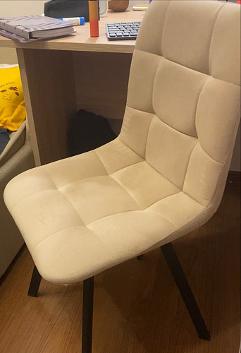 Стул на металлокаркасе Чилли синяя ткань / белый фото покупателя 190