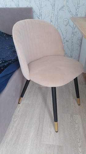 Стул на металлокаркасе Gabi 1 light blue / black / gold фото покупателя 58