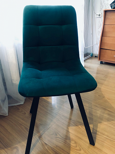 Стул на металлокаркасе Чилли К светло-серый велюр / черный каркас фото покупателя 750