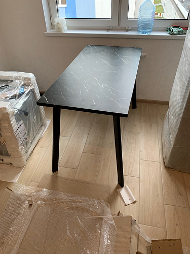 Стол Тринити Лофт 120 32 мм дуб галифакс табако / черный матовый фото покупателя 294