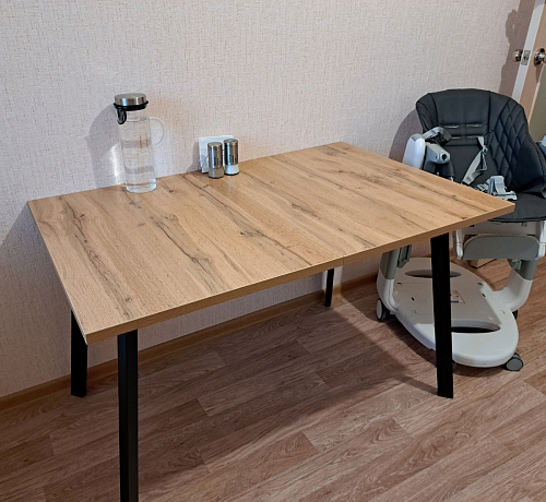 Стол Тринити Лофт 120 32 мм дуб галифакс табако / черный матовый фото покупателя 555