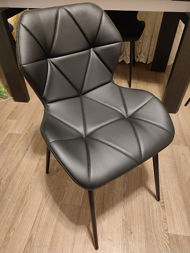 Стул на металлокаркасе Вальд экокожа черный / черный глянец фото покупателя 10