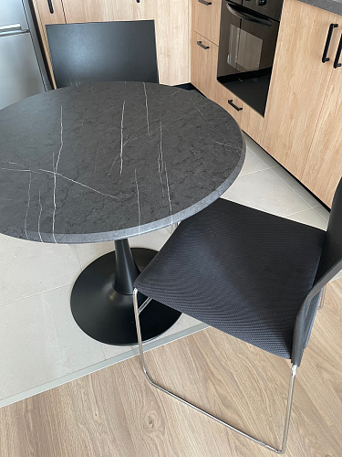 Стол Тулип 90х73 дуб вотан / белый  - Уцененный экземпляр фото покупателя 15