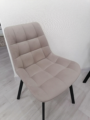 Стул на металлокаркасе Челси бежевый / черный фото покупателя 8