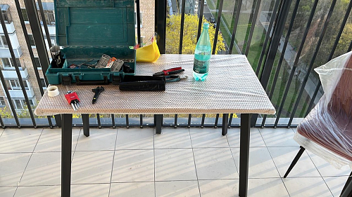 Стол Тринити Лофт 120 32 мм дуб галифакс табако / черный матовый фото покупателя 150