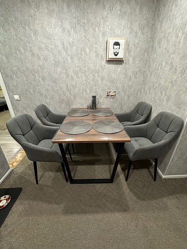 Деревянный стол Лота Лофт 140х80 черный матовый / бетон светлый фото покупателя 702