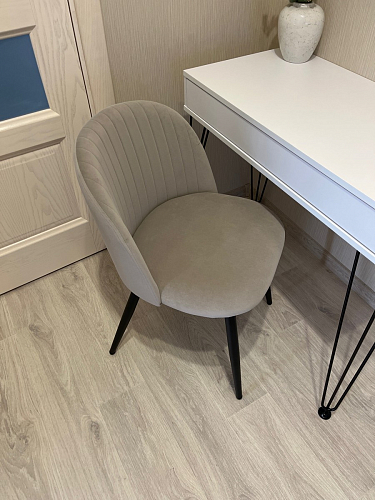 Стул на металлокаркасе Gabi 1 light blue / black / gold фото покупателя 319