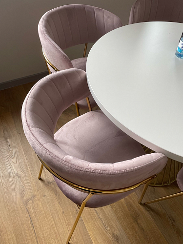 Стул на металлокаркасе Kamelia темно-серый / золотой фото покупателя 4