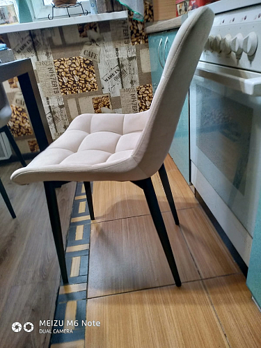 Стул на металлокаркасе Челси бежевый / черный фото покупателя 260