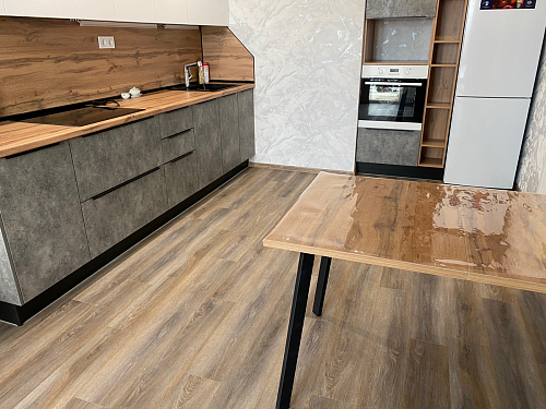 Стол Тринити Лофт 120 32 мм дуб галифакс табако / черный матовый фото покупателя 420