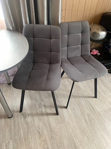 Стул на металлокаркасе Чилли К темно-серый (velutto 32) / черный фото покупателя 543