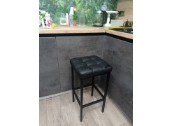 Барный стул Лофт кожзам темно-серый / черный матовый фото покупателя 72