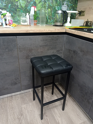 Барный стул Лофт ткань канди грей / черный матовый фото покупателя 73