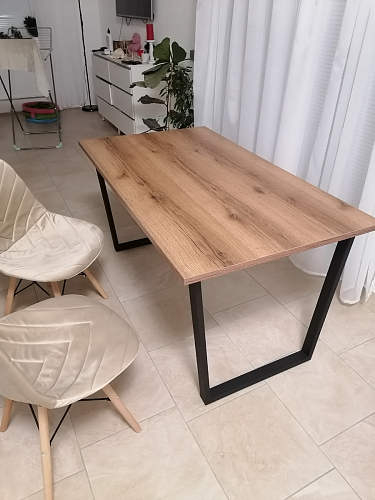 Деревянный стол Лота Лофт 140х80 дуб крафт табачный / черный матовый фото покупателя 238