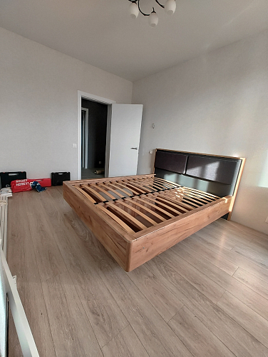 Двуспальная кровать Клауд 160х200 парящая дуб крафт золотой / антрацит фото покупателя 507