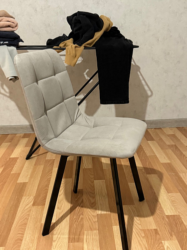 Стул на металлокаркасе Чилли синяя ткань / белый фото покупателя 523