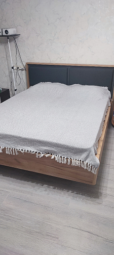 Двуспальная кровать Клауд 160х200 парящая дуб крафт золотой / антрацит фото покупателя 372