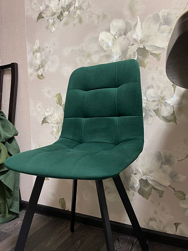 Стул на металлокаркасе Чилли синяя ткань / белый фото покупателя 1432