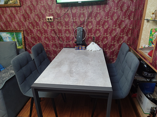 Стол Центавр дуб галифакс / черный матовый фото покупателя 56