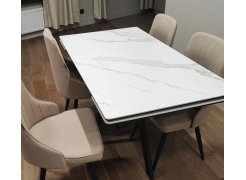 Керамический стол Вилли 140 (200) х 80 белый мрамор alpin white / snow white / белый фото покупателя 77