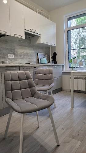 Стул на металлокаркасе Челси бежевый / черный фото покупателя 53