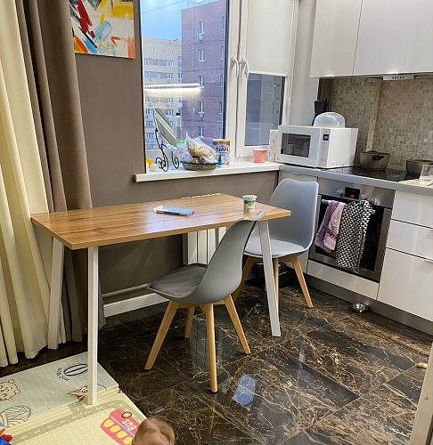 Стол Тринити Лофт 120 32 мм бетон / черный матовый фото покупателя 435