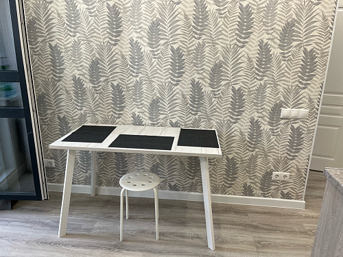 Стол Тринити Лофт 120 32 мм дуб галифакс табако / черный матовый фото покупателя 78