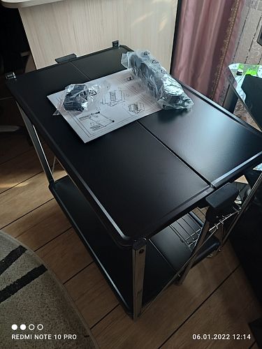 Столик сервировочный SC-5119 складной черный фото покупателя 8