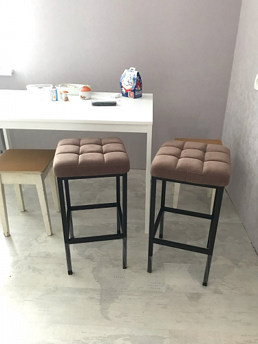 Барный стул Лофт ткань канди грей / черный матовый фото покупателя 154