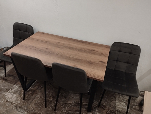 Деревянный стол Лота Лофт 120x75 дуб крафт табачный / черный матовый фото покупателя 39