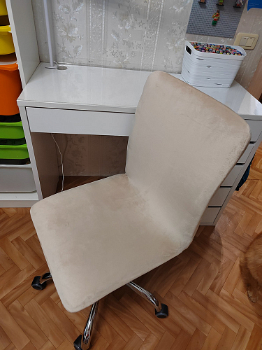 Компьютерное кресло One/Ван флок молочный 4 фото покупателя 47