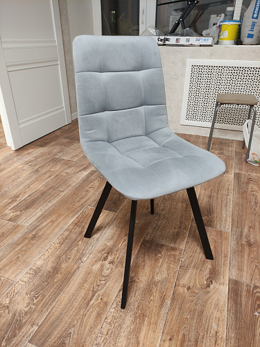 Стул на металлокаркасе Чилли К светло-серый велюр / черный каркас фото покупателя 1317