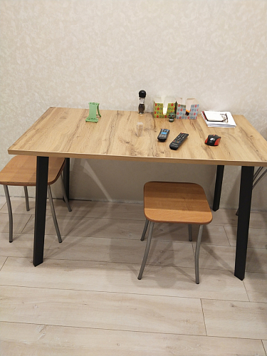 Стол Тринити Лофт 140 25 мм дуб делано темный / белый фото покупателя 132