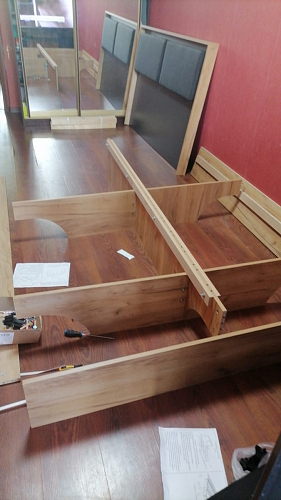 Двуспальная кровать Клауд 160х200 парящая дуб крафт золотой / антрацит фото покупателя 570