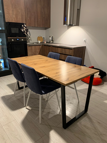 Стол Лота Лофт 140 25 мм черный матовый / бетон фото покупателя 73