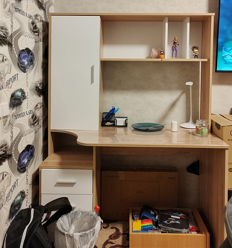 Компьютерный стол КСТ-16 левый дуб сонома / белый фото покупателя 81