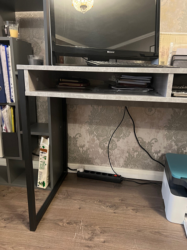 Письменный стол Леон Лофт бетон / черный матовый фото покупателя 76