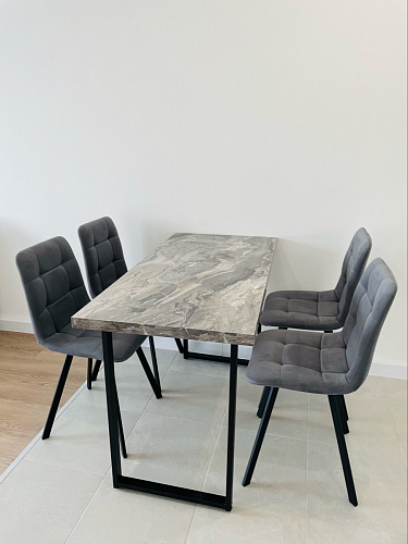 Стул на металлокаркасе Чилли синяя ткань / белый фото покупателя 415