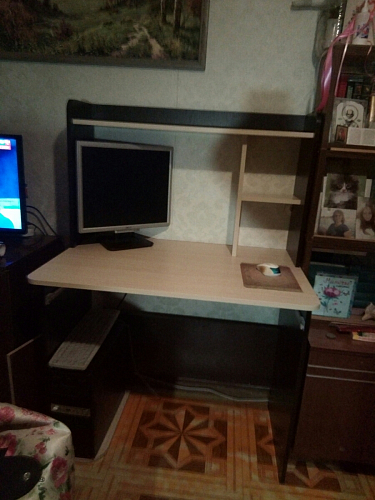 Компьютерный стол Грета-1 венге / дуб молочный фото покупателя 5