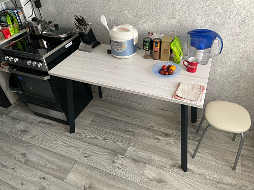 Стол Тринити Лофт 120 25 мм черный матовый / дуб делано темный фото покупателя 183