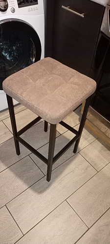 Барный стул Лофт ткань канди крем / черный матовый фото покупателя 96